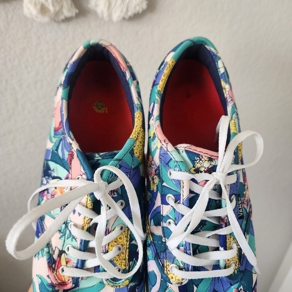 Vans Toucan Floral Tropical Flamingo Low Top Blue Sneaker Comforf Walking 11 - Picture 4 of 11